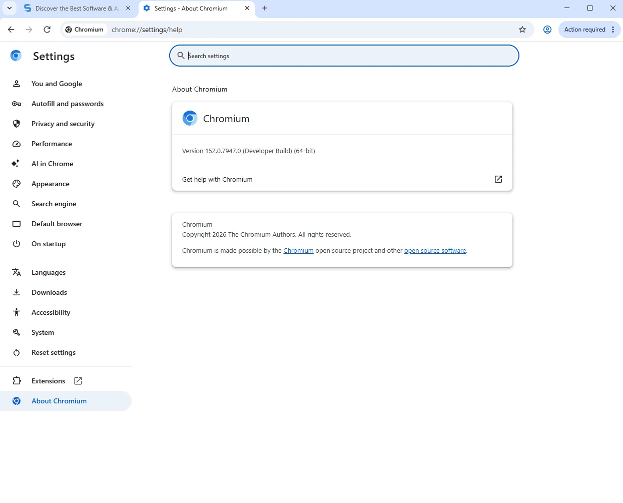 Chromium — ภาพหน้าจอ 1